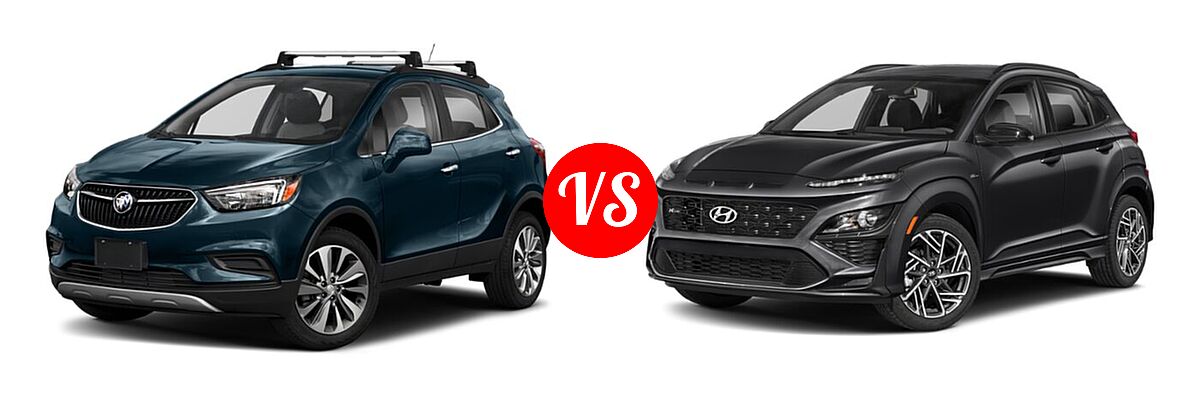 2022 Buick Encore SUV Preferred vs. 2022 Hyundai Kona SUV N Line - Front Left Comparison