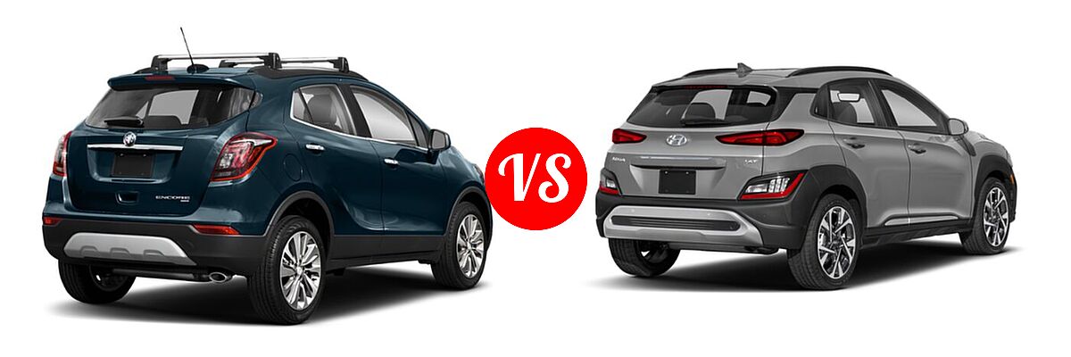 2022 Buick Encore SUV Preferred vs. 2022 Hyundai Kona SUV Limited - Rear Right Comparison