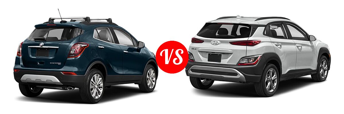 2022 Buick Encore SUV Preferred vs. 2022 Hyundai Kona SUV SEL - Rear Right Comparison