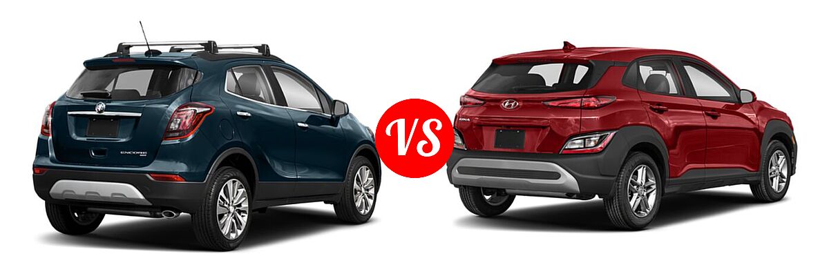 2022 Buick Encore SUV Preferred vs. 2022 Hyundai Kona SUV SE - Rear Right Comparison