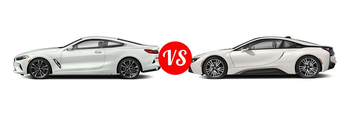 2022 BMW 8 Series Coupe 840i vs. 2019 BMW i8 Coupe PHEV Coupe - Side Comparison