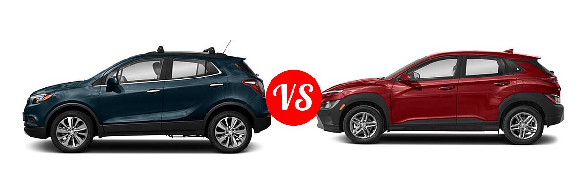 2022 Buick Encore SUV Preferred vs. 2022 Hyundai Kona SUV SE - Side Comparison