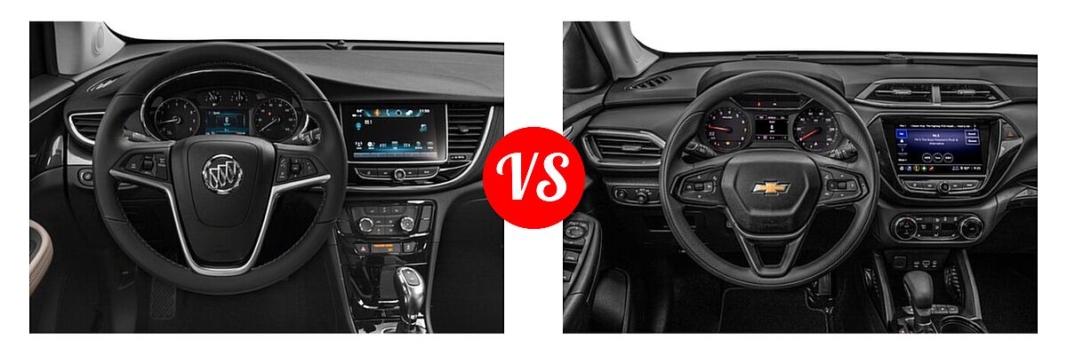 2022 Buick Encore SUV Preferred vs. 2022 Chevrolet Trailblazer SUV L / LS / LT - Dashboard Comparison