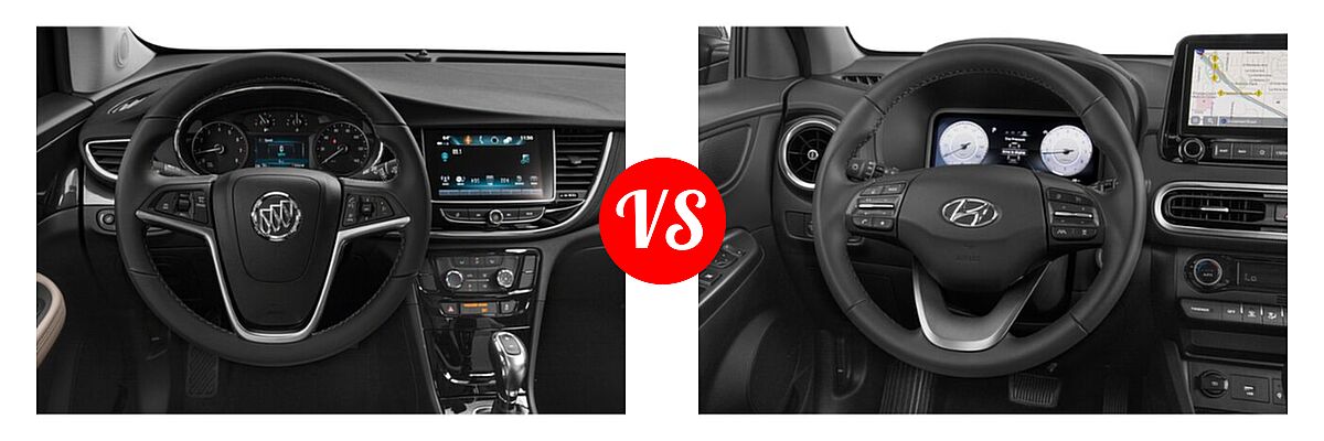 2022 Buick Encore SUV Preferred vs. 2022 Hyundai Kona SUV Limited - Dashboard Comparison