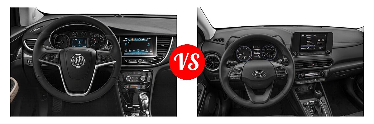 2022 Buick Encore SUV Preferred vs. 2022 Hyundai Kona SUV SEL - Dashboard Comparison
