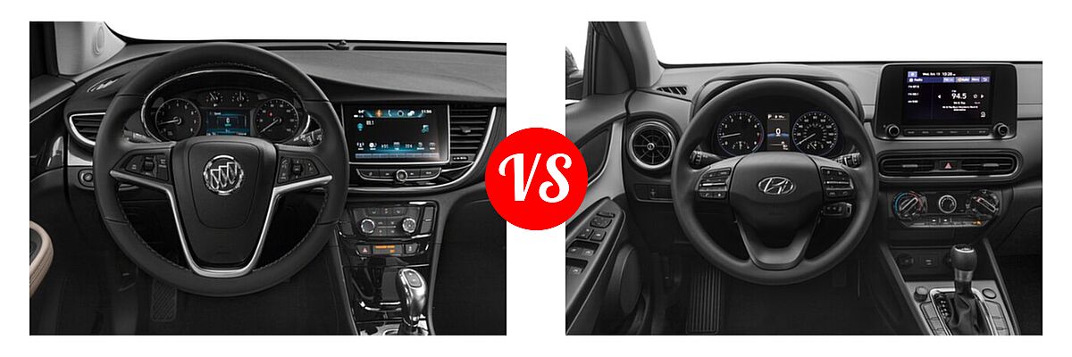 2022 Buick Encore SUV Preferred vs. 2022 Hyundai Kona SUV N Line / SE - Dashboard Comparison