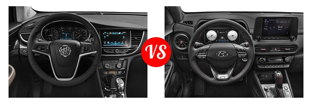 2022 Buick Encore SUV Preferred vs. 2022 Hyundai Kona SUV N Line - Dashboard Comparison