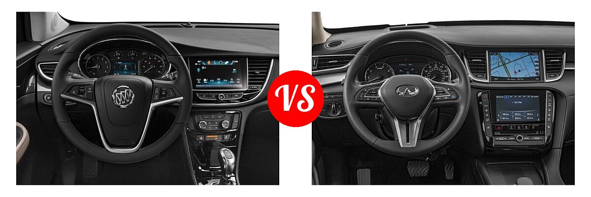 2022 Buick Encore SUV Preferred vs. 2019 Infiniti QX50 SUV ESSENTIAL / LUXE / PURE - Dashboard Comparison