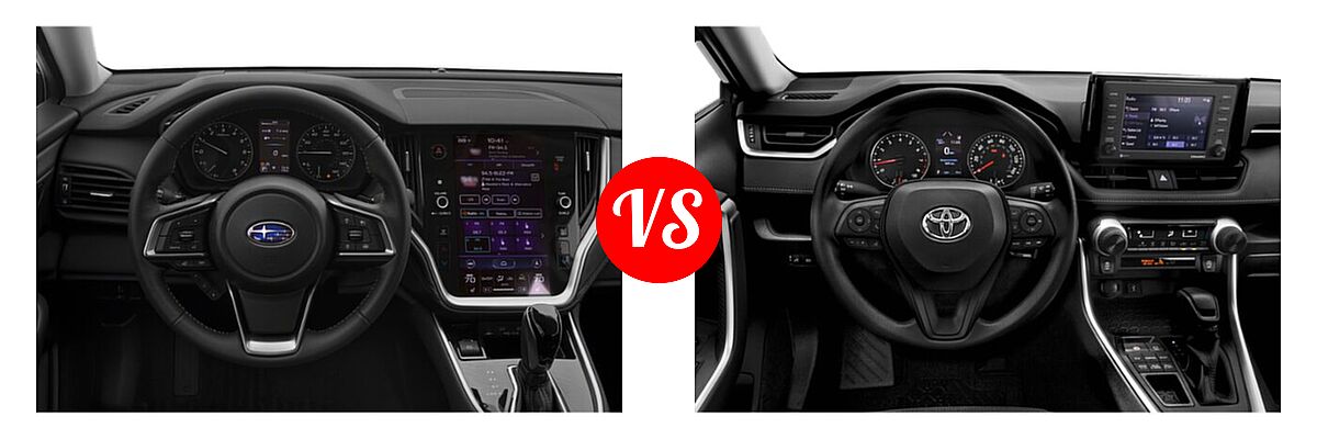 2022 Subaru Outback SUV CVT vs. 2022 Toyota RAV4 SUV LE - Dashboard Comparison