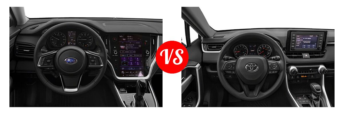 2022 Subaru Outback SUV CVT vs. 2022 Toyota RAV4 SUV XLE / XLE Premium - Dashboard Comparison