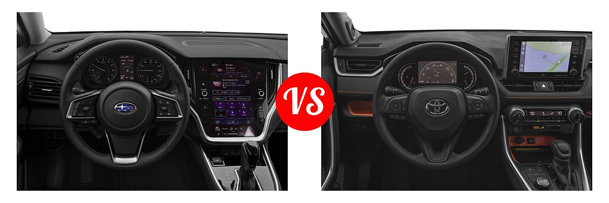 2022 Subaru Outback SUV CVT vs. 2022 Toyota RAV4 SUV Adventure - Dashboard Comparison