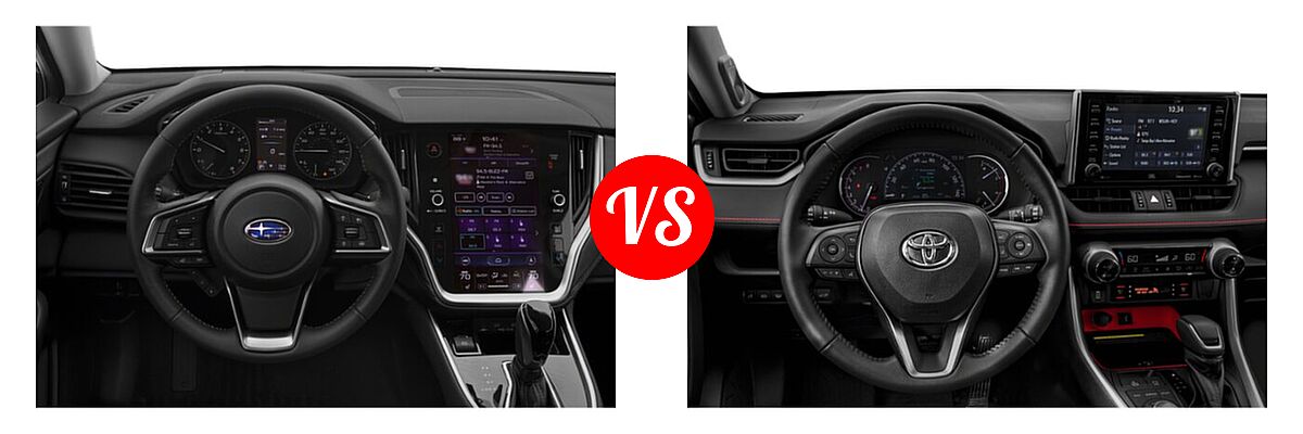 2022 Subaru Outback SUV CVT vs. 2022 Toyota RAV4 SUV TRD Off Road - Dashboard Comparison