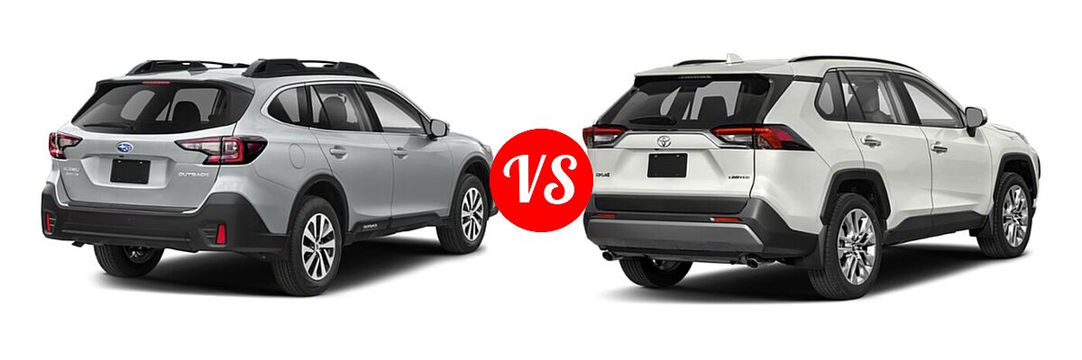 2022 Subaru Outback SUV CVT vs. 2022 Toyota RAV4 SUV Limited - Rear Right Comparison