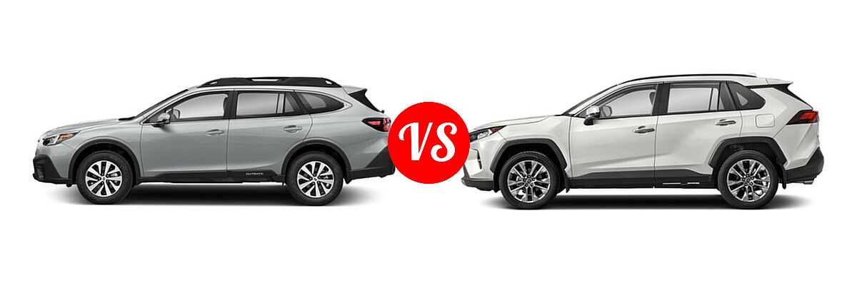 2022 Subaru Outback SUV CVT vs. 2022 Toyota RAV4 SUV Limited - Side Comparison