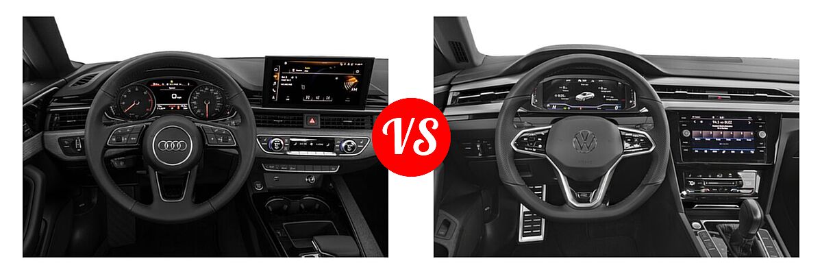 2022 Audi A5 Hatchback Premium / Premium Plus / Prestige / S line Premium / S line Premium Plus / S line Prestige vs. 2022 Volkswagen Arteon Hatchback SE R-Line - Dashboard Comparison