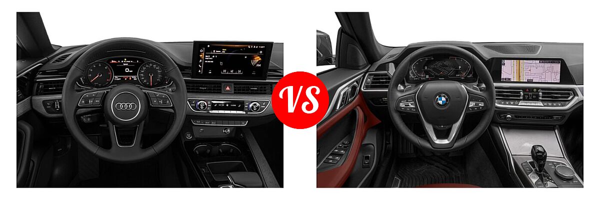2022 Audi A5 Hatchback Premium / Premium Plus / Prestige / S line Premium / S line Premium Plus / S line Prestige vs. 2022 BMW 4 Series Gran Coupe Hatchback 430i - Dashboard Comparison