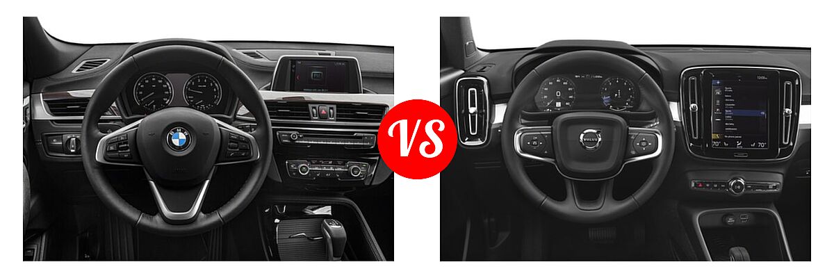 2022 BMW X2 SUV sDrive28i / xDrive28i vs. 2019 Volvo XC40 SUV Momentum / R-Design - Dashboard Comparison