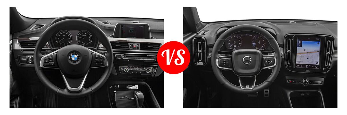 2022 BMW X2 SUV sDrive28i / xDrive28i vs. 2019 Volvo XC40 SUV R-Design - Dashboard Comparison