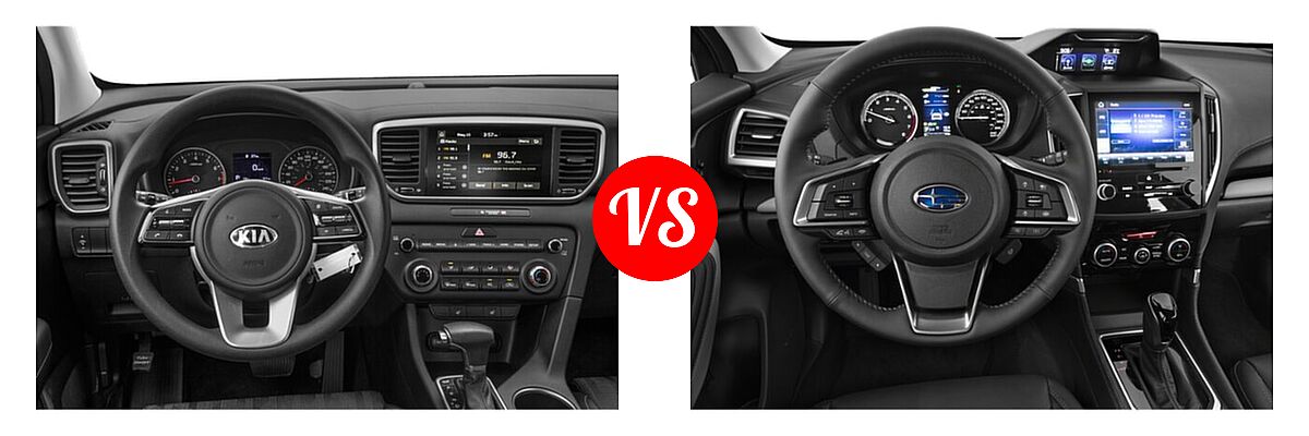 2022 Kia Sportage SUV LX vs. 2022 Subaru Forester SUV Limited - Dashboard Comparison