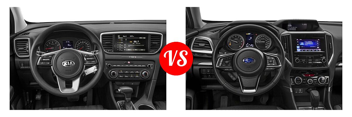 2022 Kia Sportage SUV LX vs. 2022 Subaru Forester SUV Premium - Dashboard Comparison