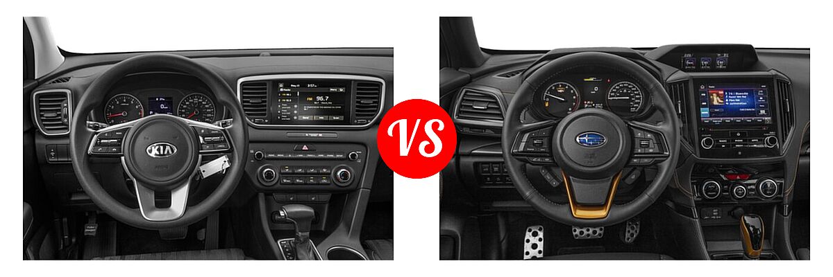 2022 Kia Sportage SUV LX vs. 2022 Subaru Forester SUV Wilderness - Dashboard Comparison