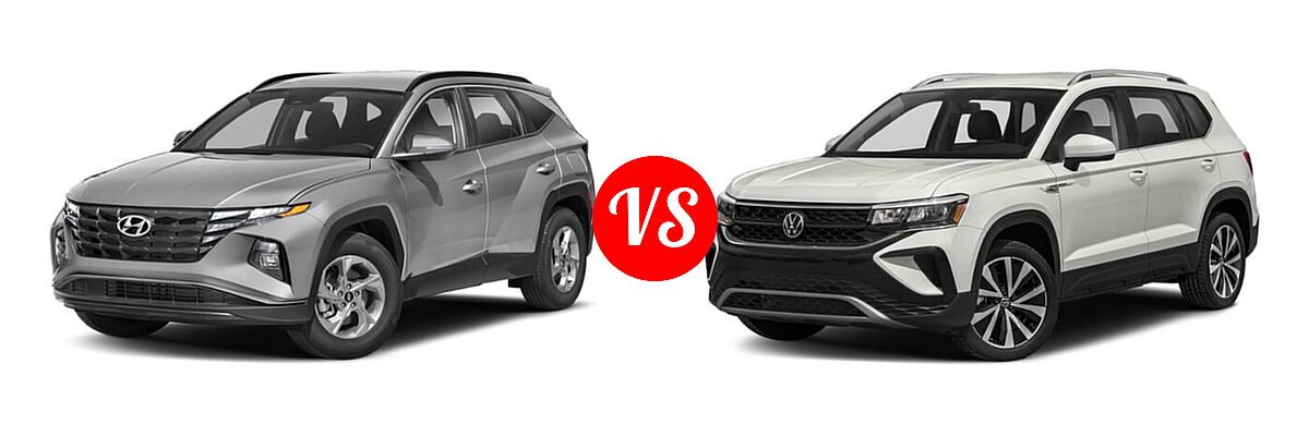 2022 Hyundai Tucson SUV SEL vs. 2022 Volkswagen Taos SUV SE - Front Left Comparison