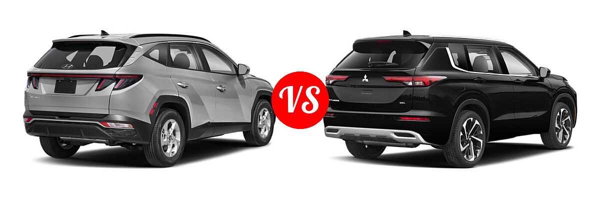 2022 Hyundai Tucson SUV SEL vs. 2022 Mitsubishi Outlander SUV SEL / SEL Launch Edition - Rear Right Comparison