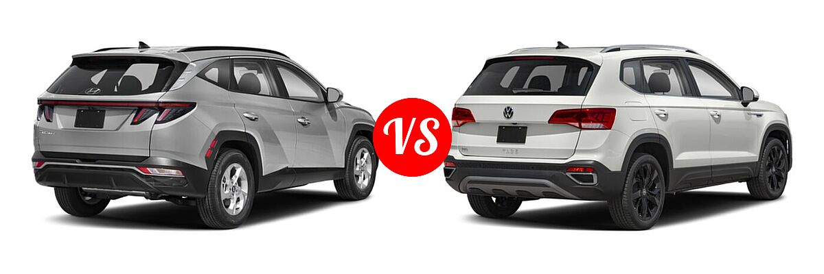2022 Hyundai Tucson SUV SEL vs. 2022 Volkswagen Taos SUV SEL - Rear Right Comparison