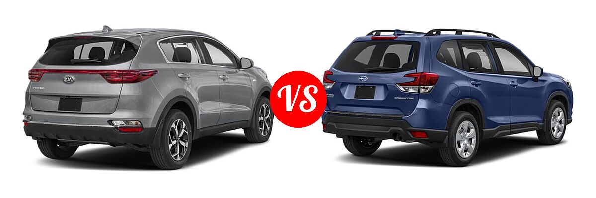 2022 Kia Sportage SUV LX vs. 2022 Subaru Forester SUV CVT - Rear Right Comparison