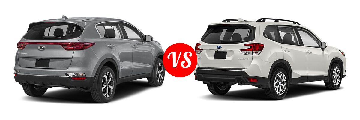 2022 Kia Sportage SUV LX vs. 2022 Subaru Forester SUV Premium - Rear Right Comparison