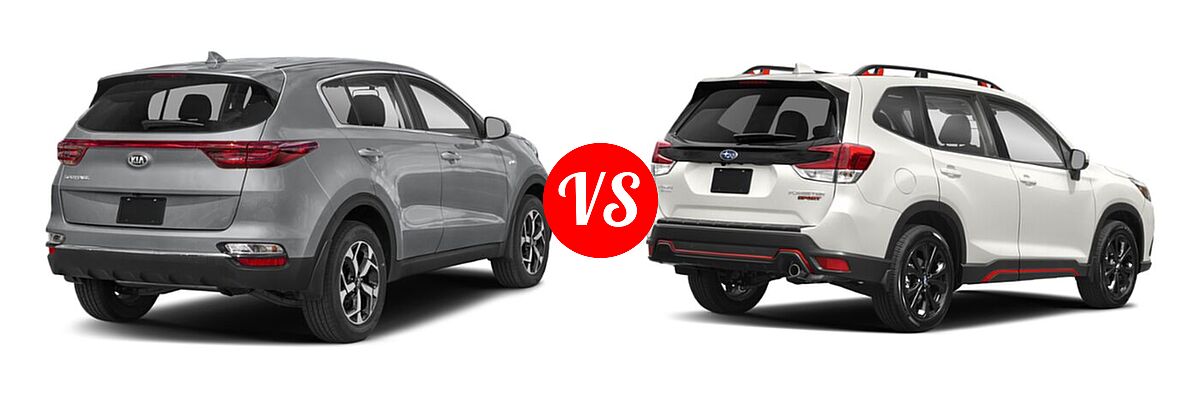 2022 Kia Sportage SUV LX vs. 2022 Subaru Forester SUV Sport - Rear Right Comparison