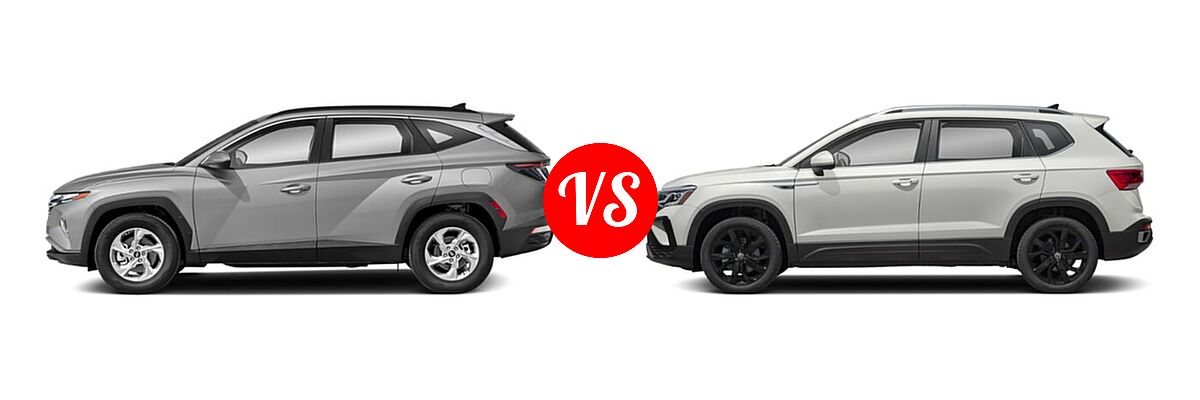 2022 Hyundai Tucson SUV SEL vs. 2022 Volkswagen Taos SUV SEL - Side Comparison