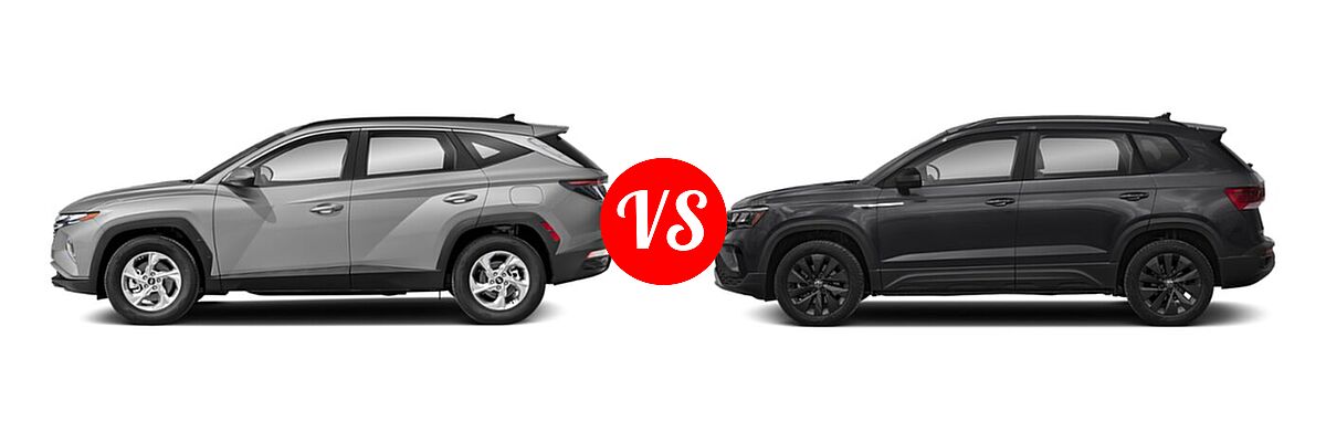 2022 Hyundai Tucson SUV SEL vs. 2022 Volkswagen Taos SUV S - Side Comparison
