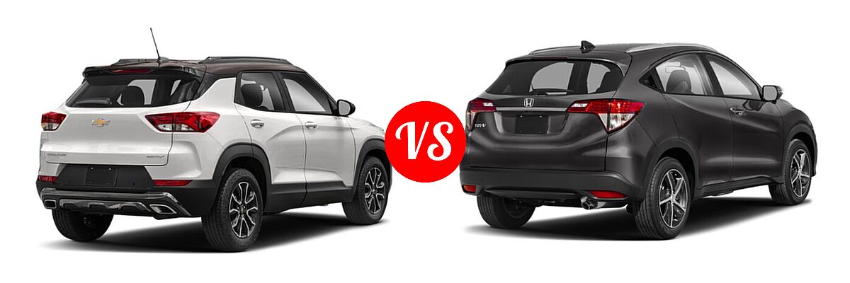 2022 Chevrolet Trailblazer SUV ACTIV vs. 2022 Honda HR-V SUV EX-L - Rear Right Comparison