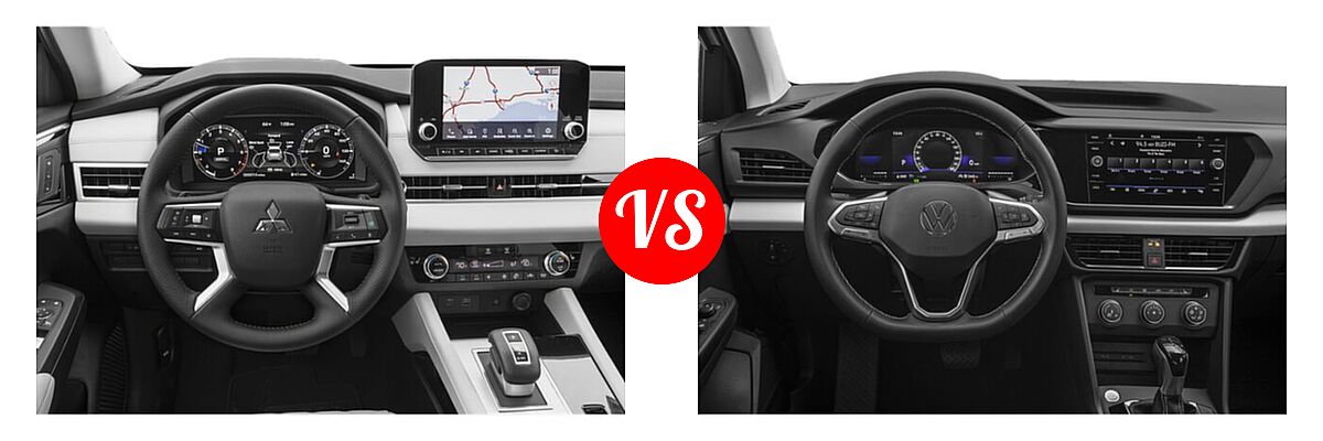 2022 Mitsubishi Outlander SUV SEL / SEL Launch Edition vs. 2022 Volkswagen Taos SUV SE - Dashboard Comparison
