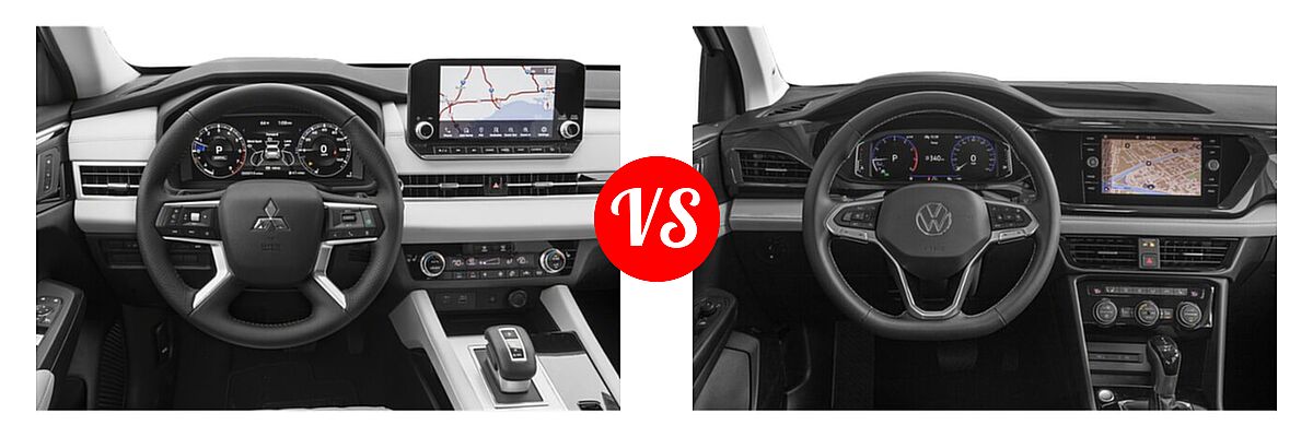 2022 Mitsubishi Outlander SUV SEL / SEL Launch Edition vs. 2022 Volkswagen Taos SUV SEL - Dashboard Comparison