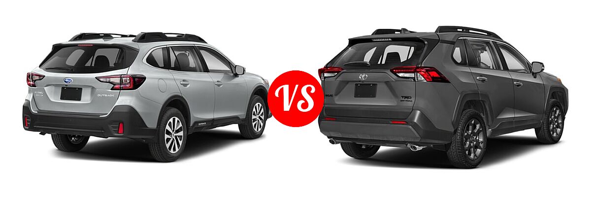 2022 Subaru Outback SUV Premium vs. 2022 Toyota RAV4 SUV TRD Off Road - Rear Right Comparison