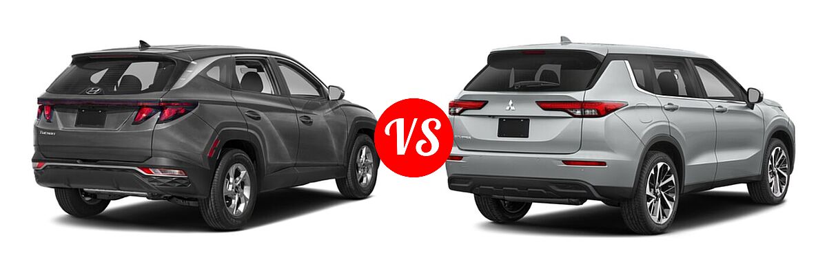 2022 Hyundai Tucson SUV N Line / SE / XRT vs. 2022 Mitsubishi Outlander SUV ES / SE / SE Launch Edition - Rear Right Comparison