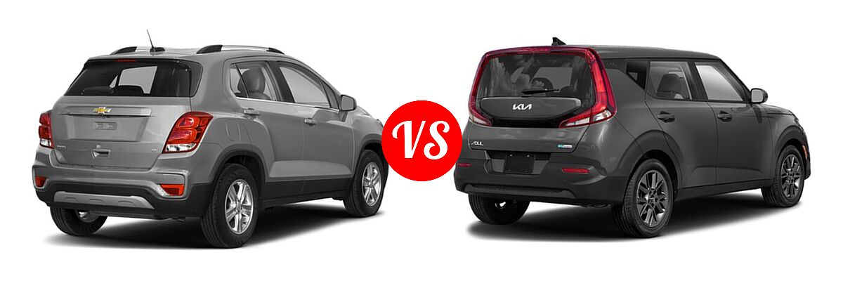 2022 Chevrolet Trax SUV LT vs. 2022 Kia Soul SUV EX - Rear Right Comparison