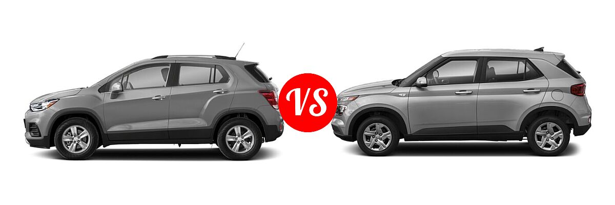 2022 Chevrolet Trax SUV LT vs. 2022 Hyundai Venue SUV SEL - Side Comparison
