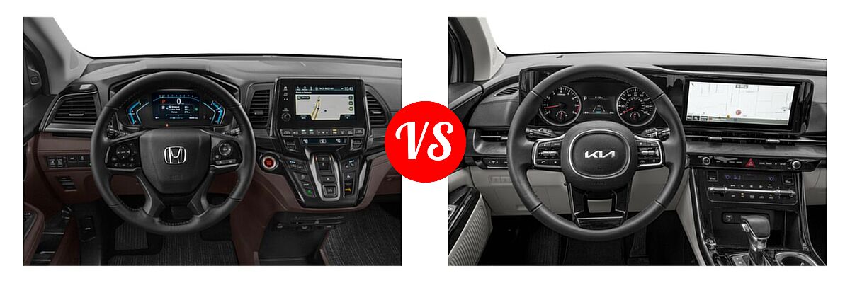 2022 Honda Odyssey Minivan Elite vs. 2022 Kia Cadenza Minivan EX - Dashboard Comparison