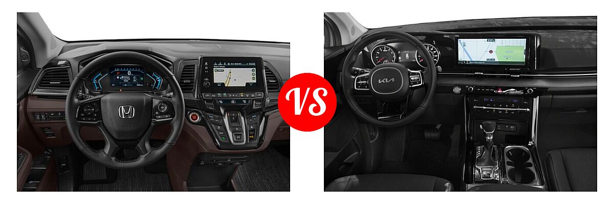 2022 Honda Odyssey Minivan Elite vs. 2022 Kia Cadenza Minivan SX - Dashboard Comparison