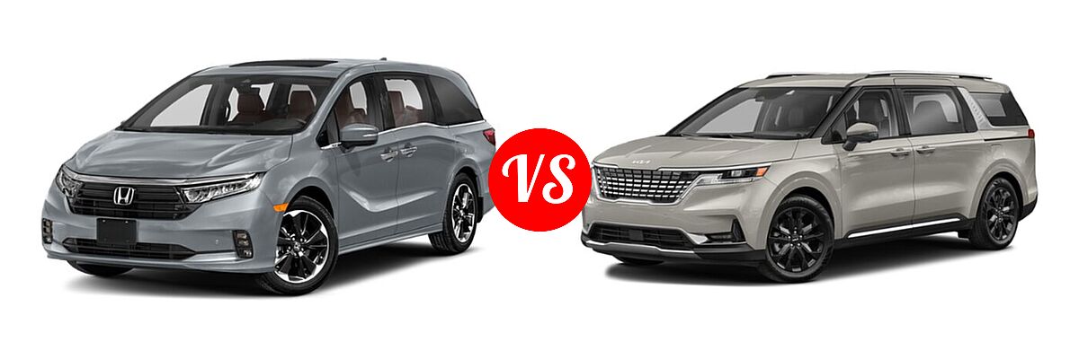 2022 Honda Odyssey Minivan Elite vs. 2022 Kia Cadenza Minivan SX - Front Left Comparison
