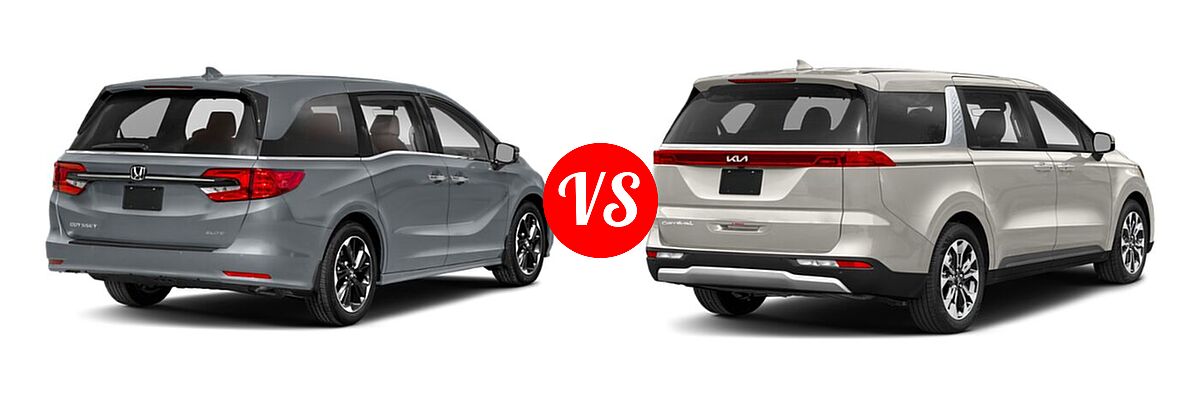 2022 Honda Odyssey Minivan Elite vs. 2022 Kia Cadenza Minivan EX - Rear Right Comparison