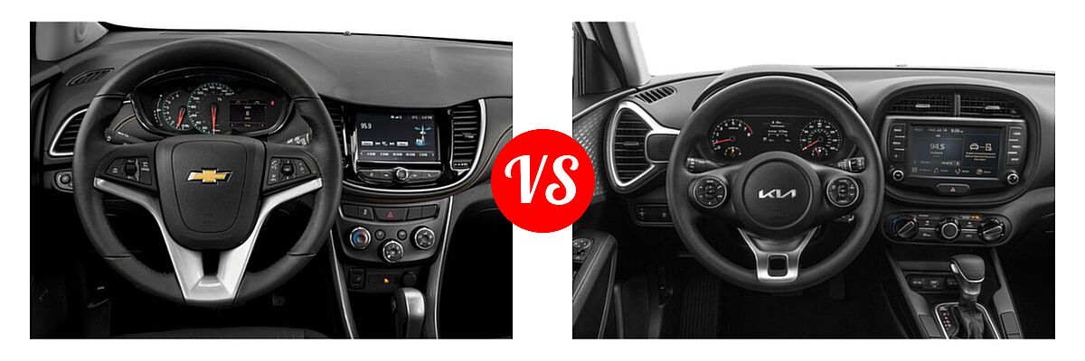 2022 Chevrolet Trax SUV LT vs. 2022 Kia Soul SUV LX / S / X-Line - Dashboard Comparison