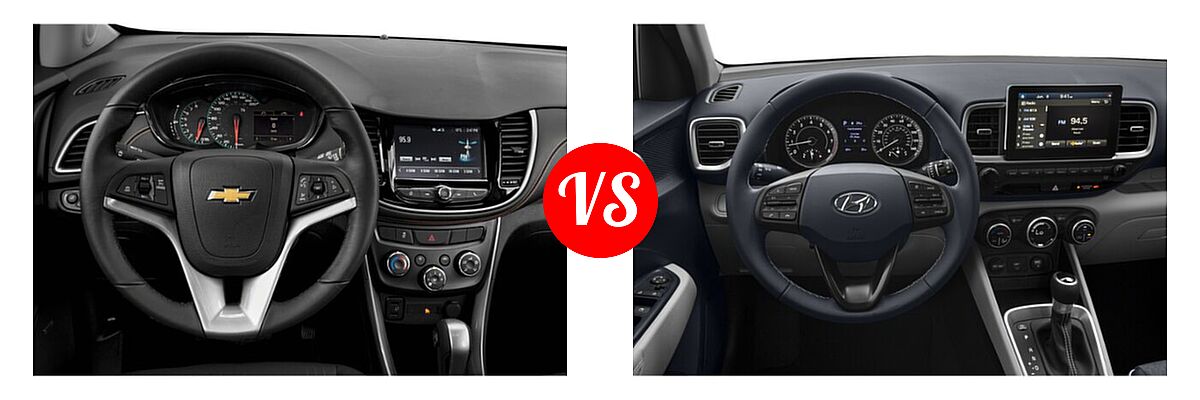 2022 Chevrolet Trax SUV LT vs. 2022 Hyundai Venue SUV Limited - Dashboard Comparison