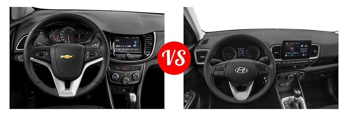 2022 Chevrolet Trax SUV LT vs. 2022 Hyundai Venue SUV SE - Dashboard Comparison