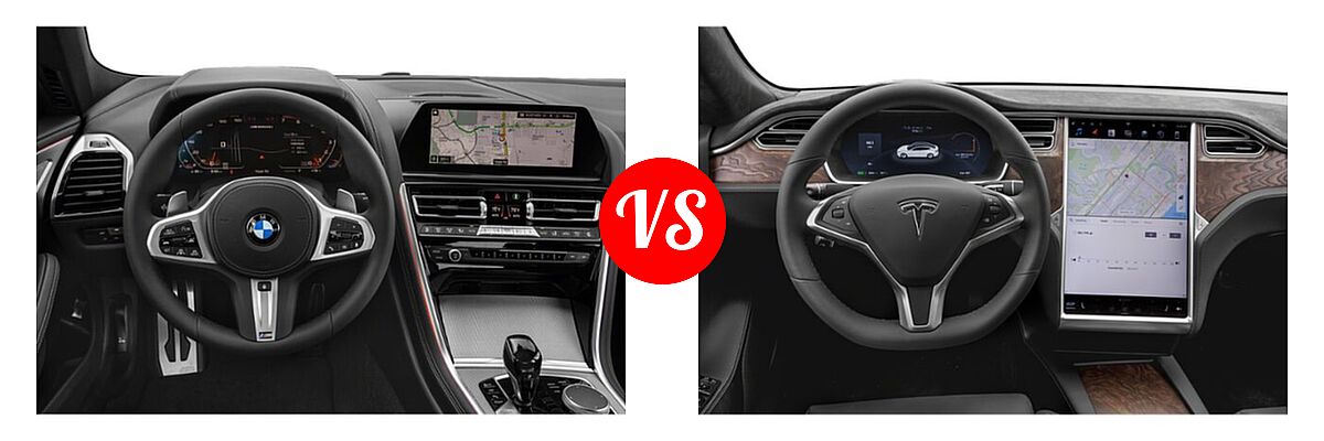 2022 BMW 8 Series M850i Sedan M850i vs. 2018 Tesla Model S Sedan 100D / 75D / P100D - Dashboard Comparison