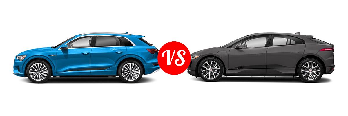 2022 Audi e-tron Sportback SUV Electric S line Prestige vs. 2019 Jaguar I-PACE SUV Electric First Edition / HSE / S / SE - Side Comparison