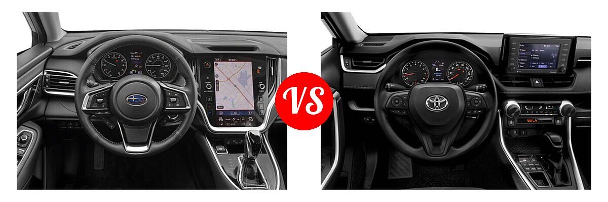 2022 Subaru Outback SUV Limited vs. 2022 Toyota RAV4 SUV LE - Dashboard Comparison